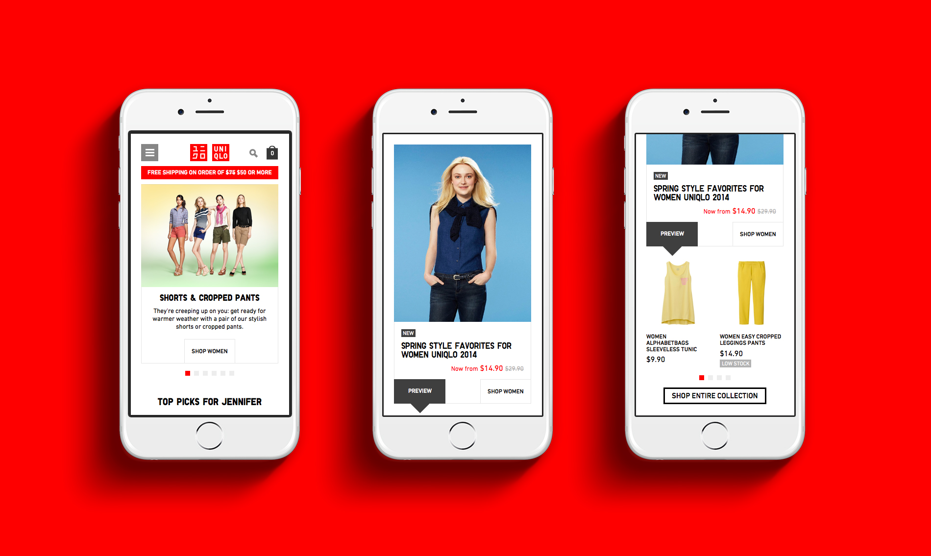 UNIQLO Mobile Home page